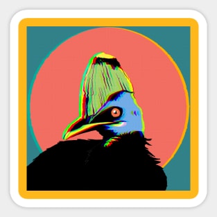 Electric Pop Cassowary Sticker